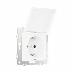 Розетка с заземлением, шторками и защитной крышкой, 16A 250V 206.41-1.white