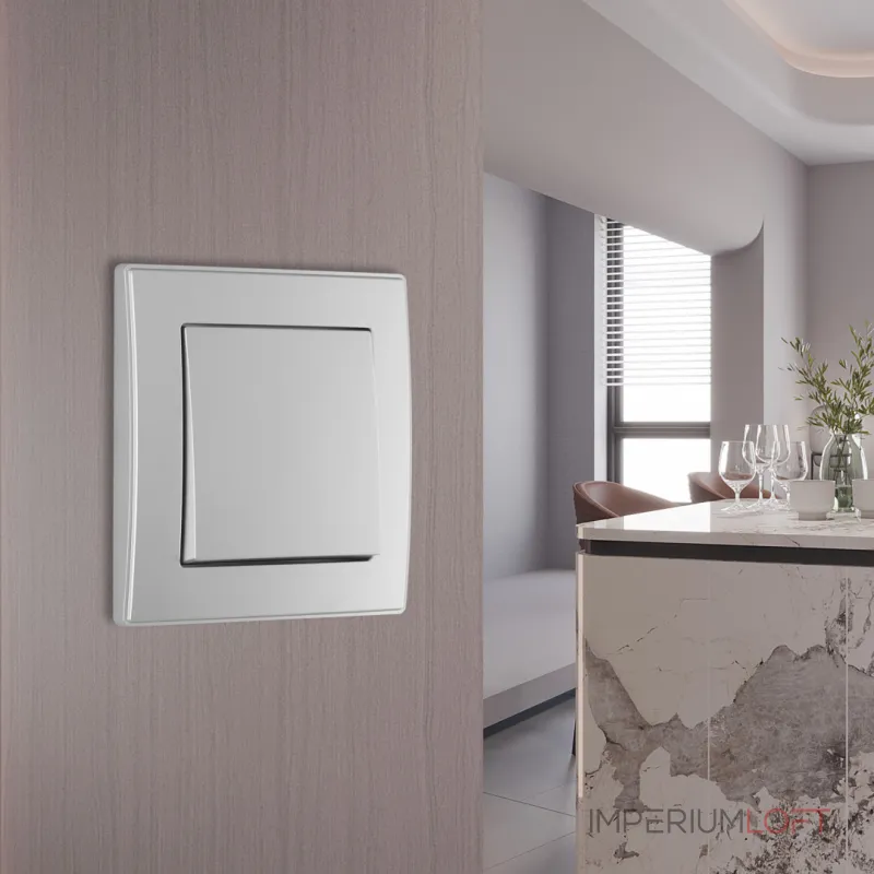 Выключатель одноклавишный с рамкой Arte Milano SET06-1-30-1 silver Выключатель одноклавишный с рамкой Arte Milano SET06-1-30-1 silver