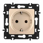 Розетка с заземлением и шторками, 16A 250V 217.40-1.shampan