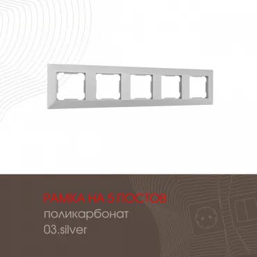 Рамка из поликарбоната на 5 постов 503.03-5.silver