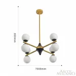 Люстра на штанге Arte Milano Neapolis-71580 271580/8 BK/GD
