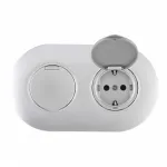 Круглая розетка двойная (двухпостовая) с заземлением Arte Milano SET08-2-41-1x2 silver