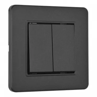 Выключатель двухклавишный с рамкой Arte Milano SET16-1-30-2 black Выключатель двухклавишный с рамкой Arte Milano SET16-1-30-2 black