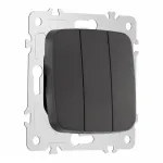 Выключатель трёхклавишный, 10AX 250V 205.30-3.black