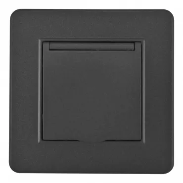 Комплект розетки с заземлением и шторками Arte Milano SET16-1-41-1 black Комплект розетки с заземлением и шторками Arte Milano SET16-1-41-1 black