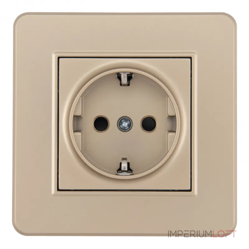 Комплект розетки с заземлением, шторками, рамкой однопостовой Arte Milano SET16-1-40-1 shampan от ImperiumLoft Комплект розетки с заземлением, шторками, рамкой однопостовой Arte Milano SET16-1-40-1 shampan от ImperiumLoft