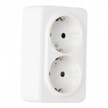 Розетка двойная с заземлением, 16A 250V 310.40-2.white Розетка двойная с заземлением, 16A 250V 310.40-2.white