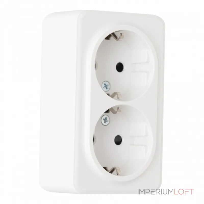 Розетка двойная с заземлением, 16A 250V 310.40-2.white Розетка двойная с заземлением, 16A 250V 310.40-2.white