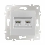 Розетка интернет RJ45 х 2 203.45-2.silver