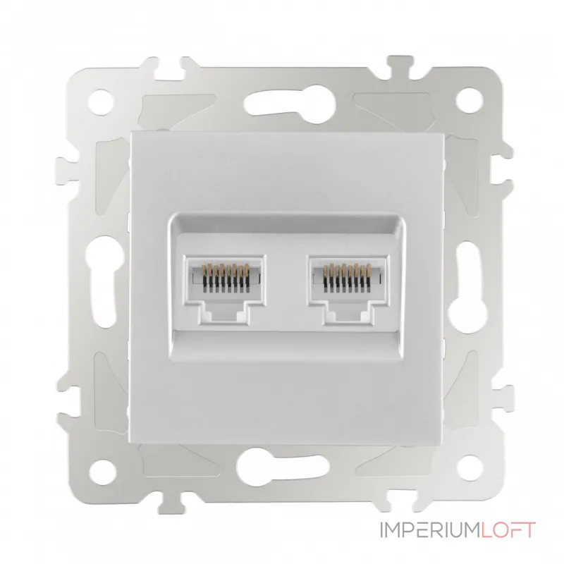 Розетка интернет RJ45 х 2 203.45-2.silver Розетка интернет RJ45 х 2 203.45-2.silver