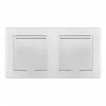 Розетка двойная (двухпостовая) с заземлением Arte Milano SET06-2-41-1x2 silver