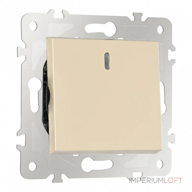 Переключатель одноклавишный перекрёстный с подсветкой, 10AX 250V 203.35-1.shampan от ImperiumLoft