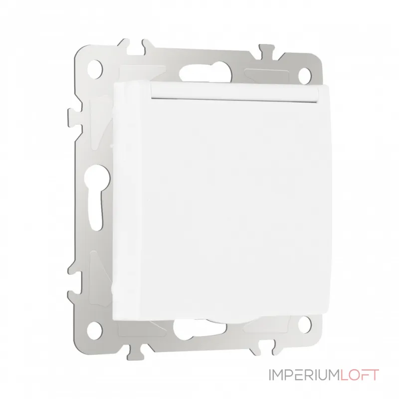 Розетка с заземлением, шторками и защитной крышкой, 16A 250V 206.41-1.white