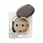 Розетка с заземлением, шторками и защитной крышкой, 16A 250V 202.41-1.shampan