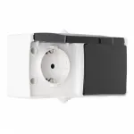 Розетка двойная с заземлением, 16A 250V 309.40-2.grey