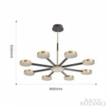 Люстра на штанге Arte Milano Ferrara-72079 272079/8 BK/GD