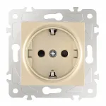 Розетка с заземлением и шторками, 16A 250V 203.40-1.shampan