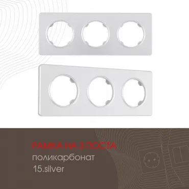 Рамка из поликарбоната на 3 поста 502.15-3.silver Рамка из поликарбоната на 3 поста 502.15-3.silver