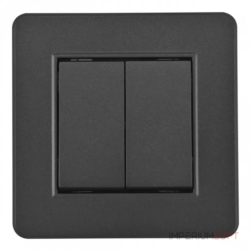 Выключатель двухклавишный с рамкой Arte Milano SET16-1-30-2 black от ImperiumLoft Выключатель двухклавишный с рамкой Arte Milano SET16-1-30-2 black от ImperiumLoft