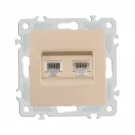 Розетка телефонная RJ11 + компьютерная RJ45 206.44-1.shampan