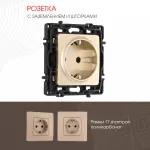 Розетка с заземлением и шторками, 16A 250V 217.40-1.shampan