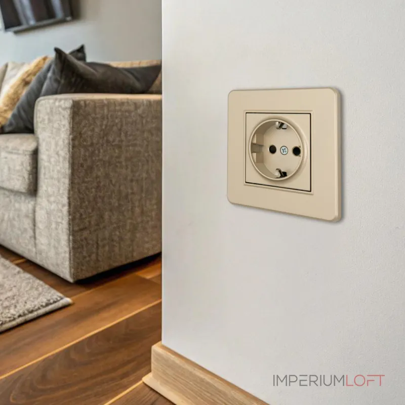 Комплект розетки с заземлением, шторками, рамкой однопостовой Arte Milano SET16-1-40-1 shampan от ImperiumLoft Комплект розетки с заземлением, шторками, рамкой однопостовой Arte Milano SET16-1-40-1 shampan от ImperiumLoft