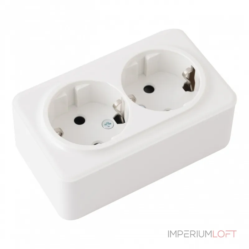 Розетка двойная с заземлением, 16A 250V 310.40-2.white Розетка двойная с заземлением, 16A 250V 310.40-2.white