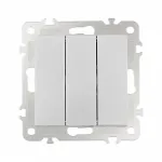 Выключатель трёхклавишный, 10AX 250V 206.30-3.silver