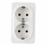 Розетка двойная с заземлением, 16A 250V 310.40-2.white
