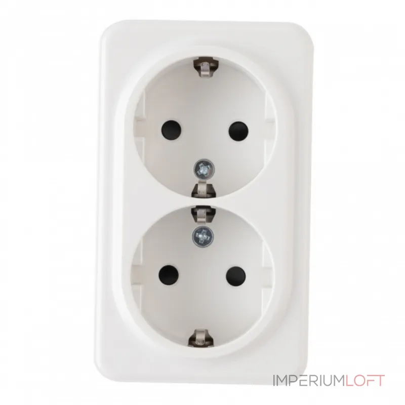 Розетка двойная с заземлением, 16A 250V 310.40-2.white Розетка двойная с заземлением, 16A 250V 310.40-2.white