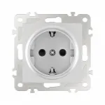 Розетка с заземлением и шторками, 16A 250V 206.40-1.silver