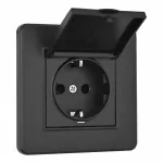 Комплект розетки с заземлением и шторками Arte Milano SET16-1-41-1 black от ImperiumLoft Комплект розетки с заземлением и шторками Arte Milano SET16-1-41-1 black от ImperiumLoft