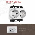 Розетка двойная с заземлением, 16A 250V 217.40-2.silver