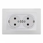 Розетка двойная с заземлением и шторками Arte Milano SET06-double-40-2 silver
