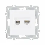 Розетка телефонная RJ11 + компьютерная RJ45 206.44-1.white
