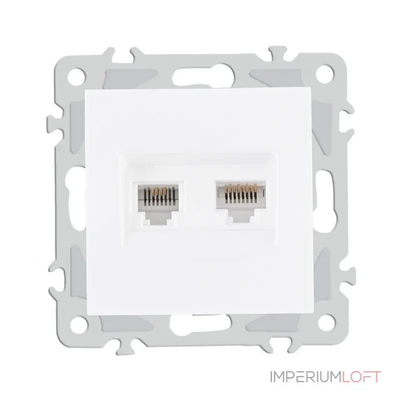 Розетка телефонная RJ11 + компьютерная RJ45 206.44-1.white