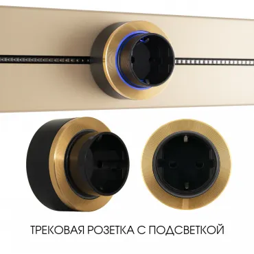 Трековая розетка, 16A 250V 397952TS/ES Gold Трековая розетка, 16A 250V 397952TS/ES Gold