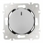 Выключатель одноклавишный с подсветкой, 10AX 250V 202.31-1.silver
