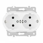 Розетка двойная с заземлением, 16A 250V 202.40-2.white