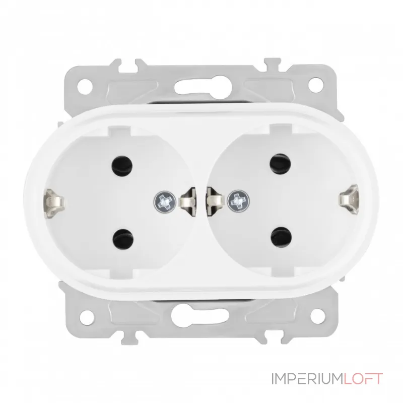 Розетка двойная с заземлением, 16A 250V 202.40-2.white