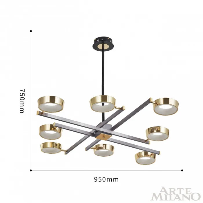 Люстра светодиодная Arte Milano Ferrara-71279 271279/8 NI/GD от ImperiumLoft