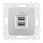 Розетка USB 2.1А+1А 205.46-1.silver от ImperiumLoft