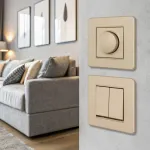 Выключатель двухклавишный с рамкой Arte Milano SET16-1-30-2 shampan