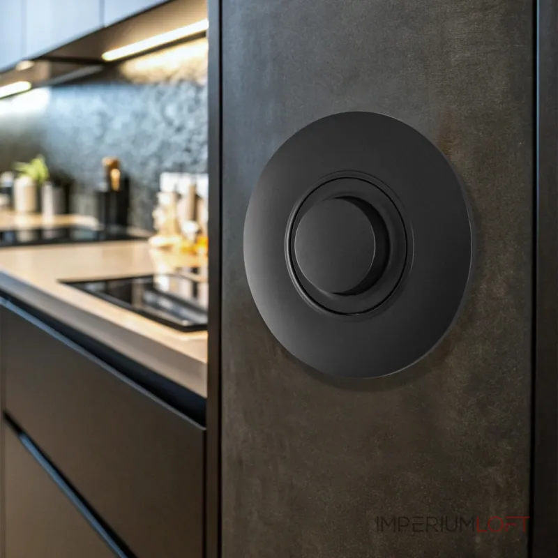 Диммер круглый 500W с рамкой однопостовой Arte Milano SET08-1-48-1 black от ImperiumLoft