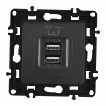Розетка USB 2.1А+1А 217.46-1.black