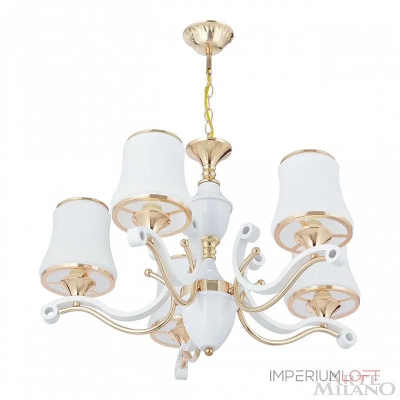 Подвесная люстра Arte Milano Florentia-3987 303987/5 Wh/Gd Подвесная люстра Arte Milano Florentia-3987 303987/5 Wh/Gd