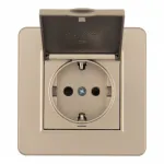 Комплект розетки с заземлением и шторками Arte Milano SET16-1-41-1 shampan
