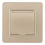 Комплект розетки с заземлением и шторками Arte Milano SET16-1-41-1 shampan