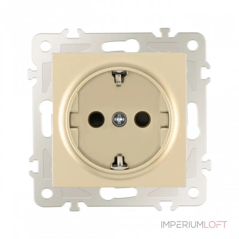 Розетка с заземлением и шторками, 16A 250V 206.40-1.shampan
