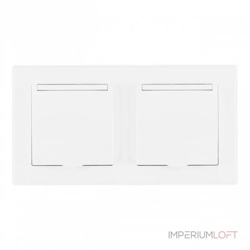 Розетка двойная (двухпостовая) с заземлением Arte Milano SET06-2-41-1x2 white